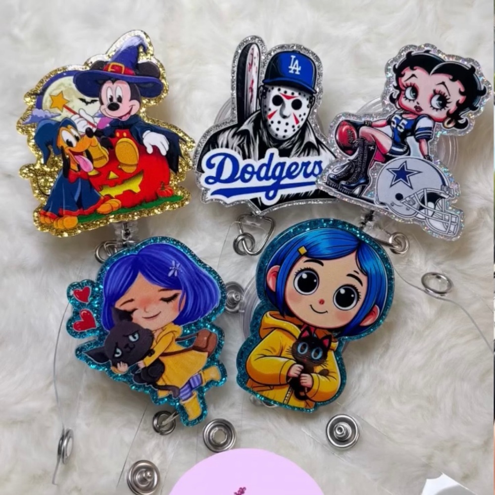Cartoon character badge reels